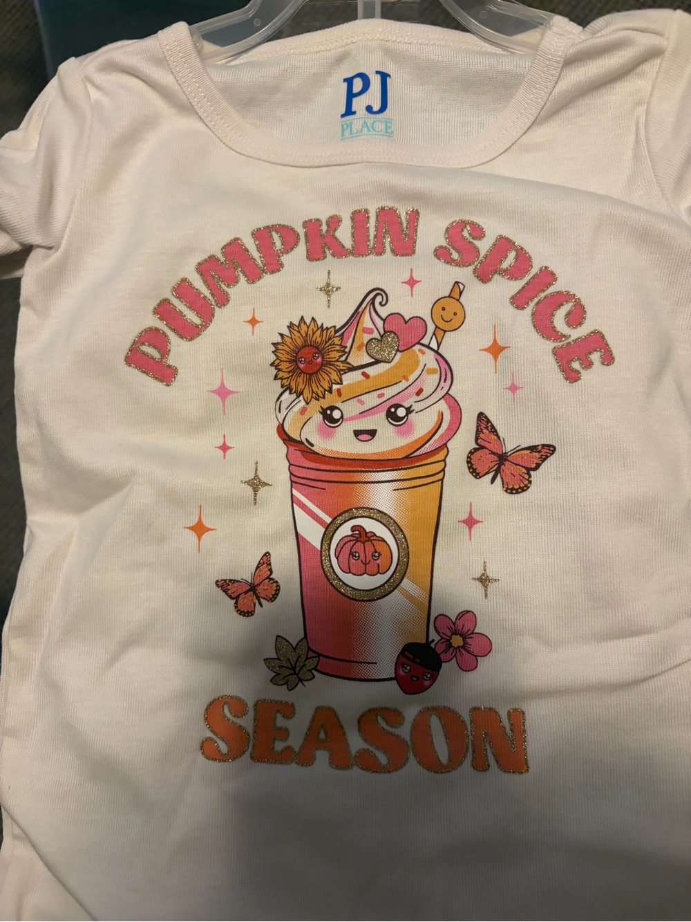 Children’s Place Pumpkin Spice Graphic Costume Tee with Pink & Orange Accents
